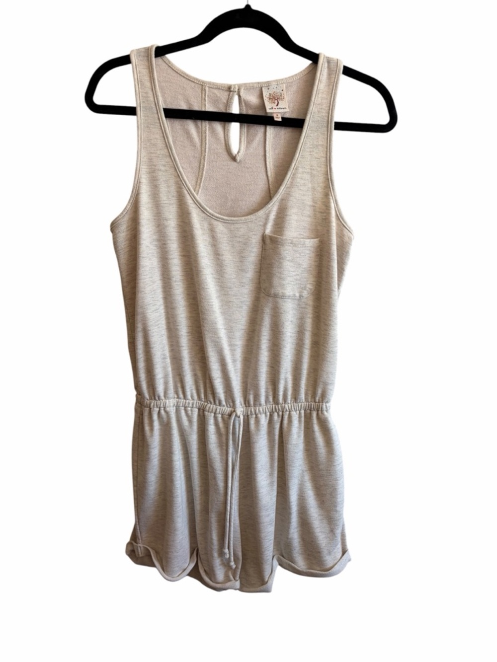 Heather cream & Gray Romper Sz S